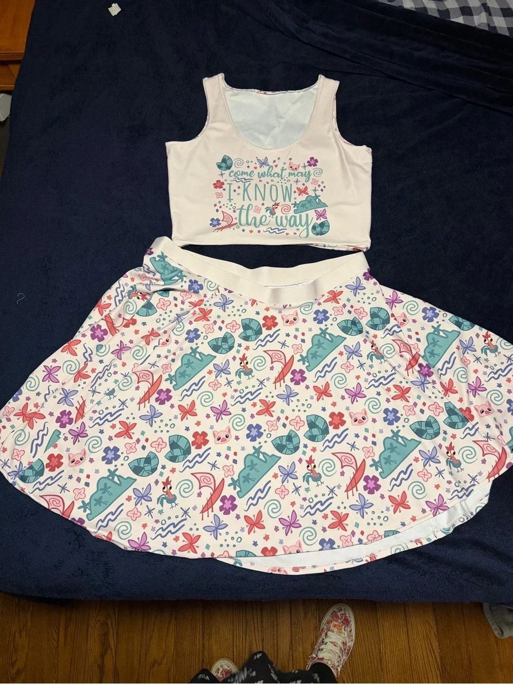 PolkaDotPixieShop Moana “Come What May” Matching Set – XL Top / 3XL Skirt